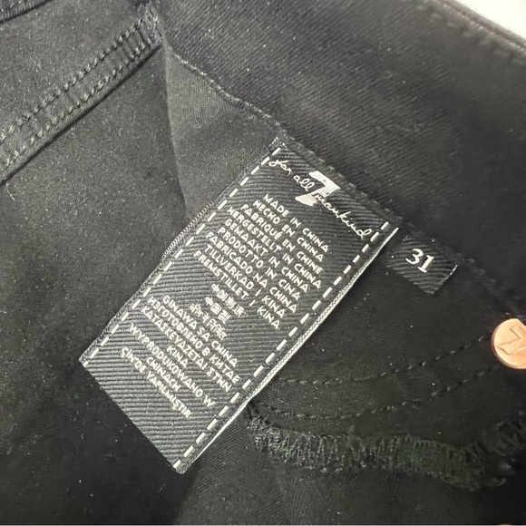 7 for all Mankind The High Waist Ankle Skinny Jeans in Black Coated Wax Size 31 - Picture 9 of 16